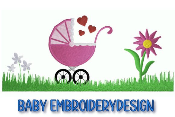 Baby Stroller on Grass: A Sweet Embroidery Review