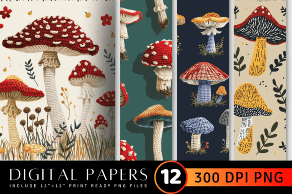 Crochet Mushroom Embroidery Digital Pape Review