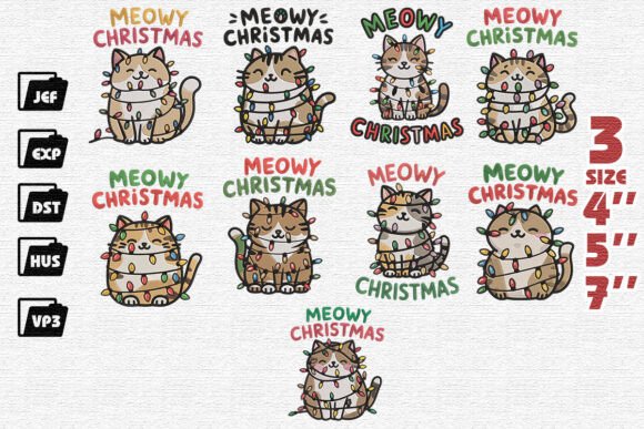 Review: Set of 9 Cute Cat Christmas Embroidery