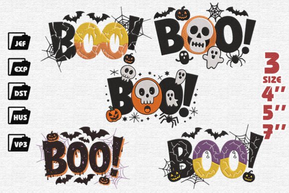 Reviewing the Set of 5 Boo Embroidery for Holiday Sales